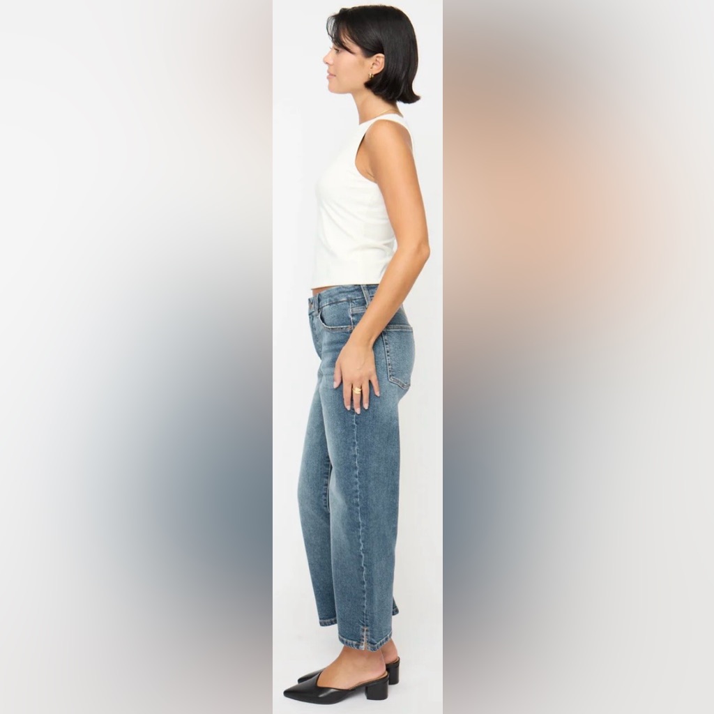 Nwt Oliver Logan Addington Wide Leg Ankle Crop Jeans In Vintage Worn Size 35 — image 5 of 8